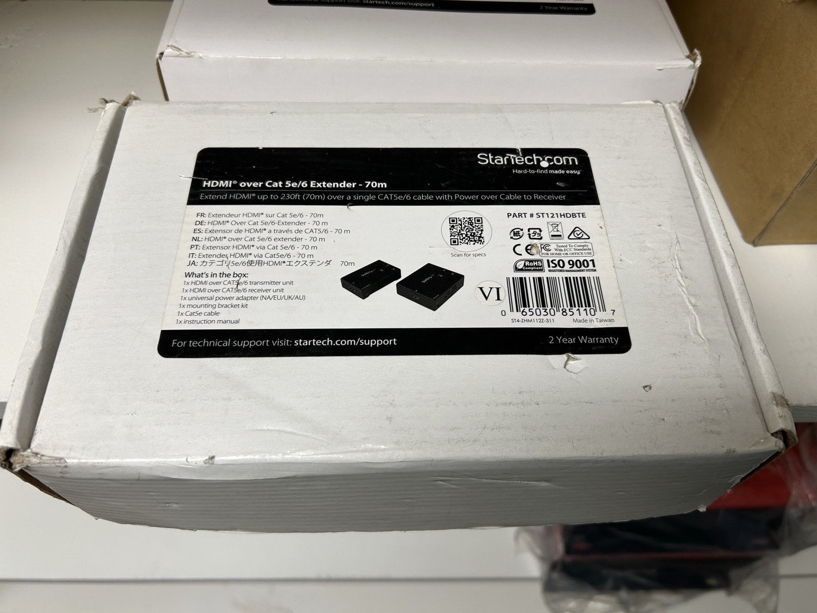 StarTech ST121HDBTE HDMI Over CAT5e HDBaseT Extender Power Over Cable 4K