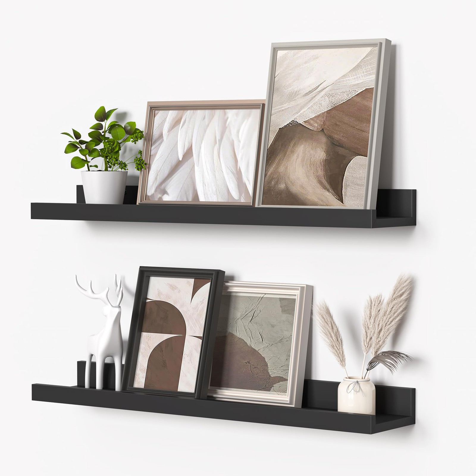 Picture Ledge Shelf, Floating Shelves Set of 2, 24 Inches Picture Shelf for Wall