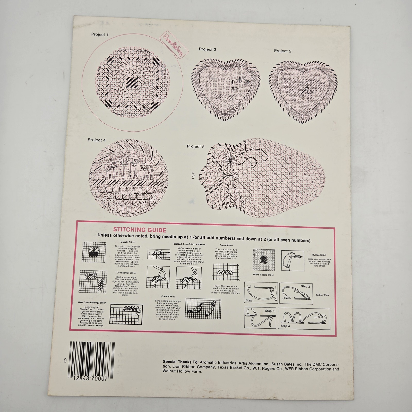 Lot of 4 NeedleForm Plastic Canvas Leaflets Patterns Needlework