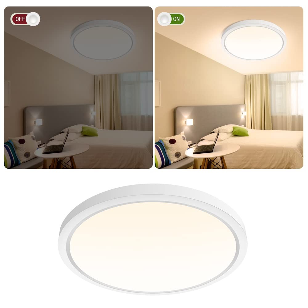 inShareplus 9inch LED Flush Mount Ceiling Light Fixture, 9inch, Warm White