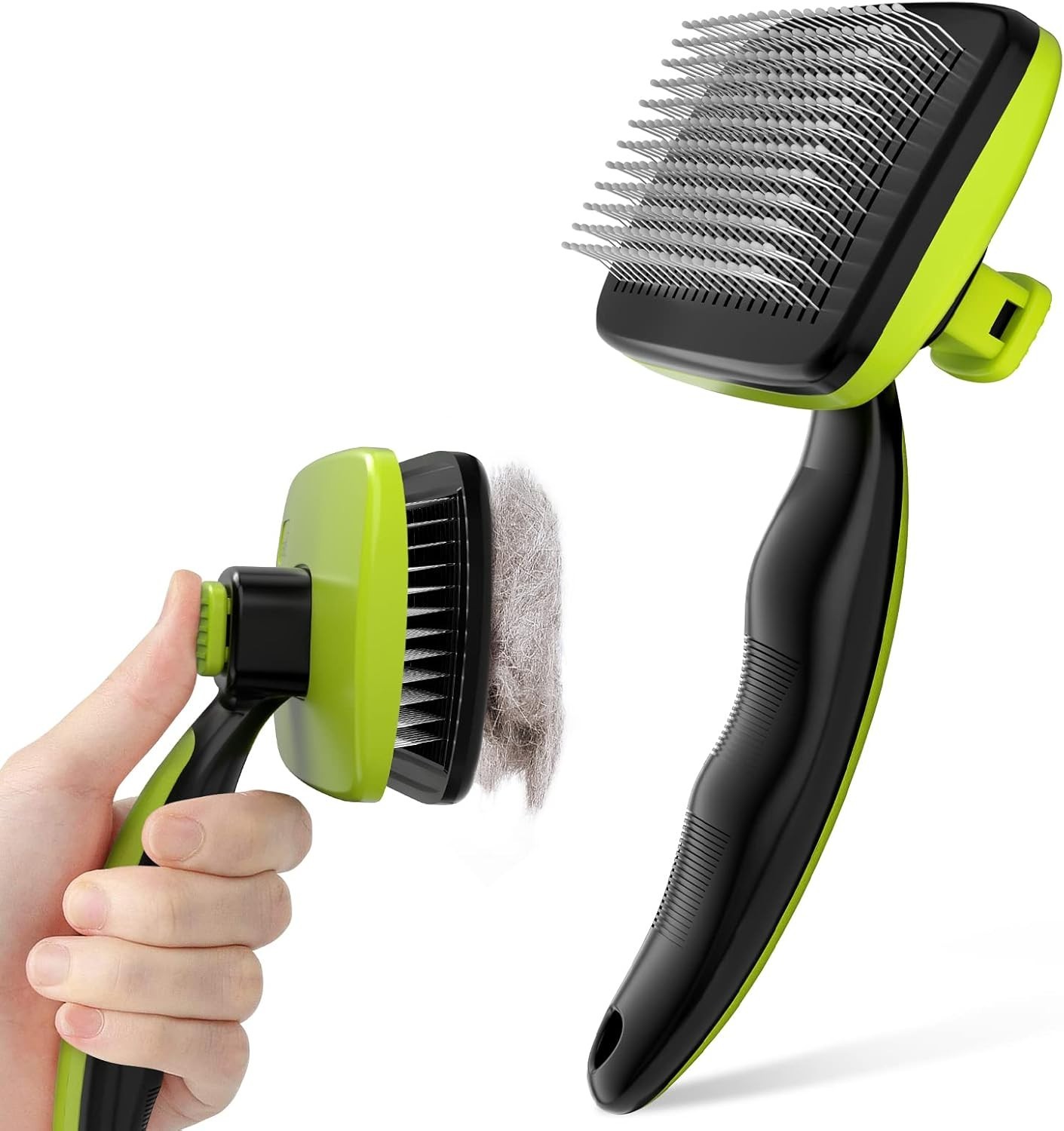 Dog Cat Slicker Brush Self Cleaning Pet Grooming Deshedding Tool