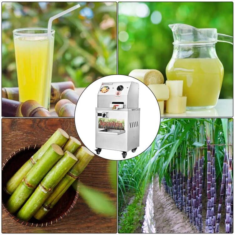 Electric Sugarcane Juicer Stainless Steel Extractor & Squeezer 3 Rollers 350W