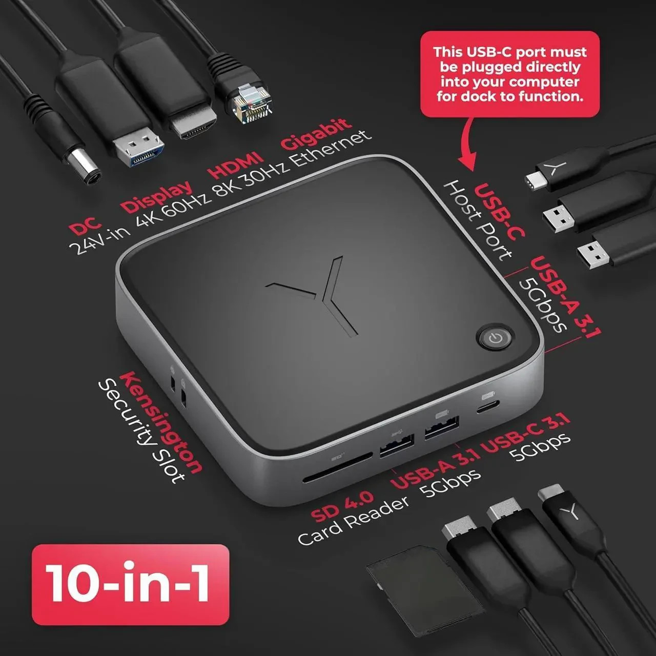 Brydge Stone CORE Powered Charging Docking Station 10 Ports