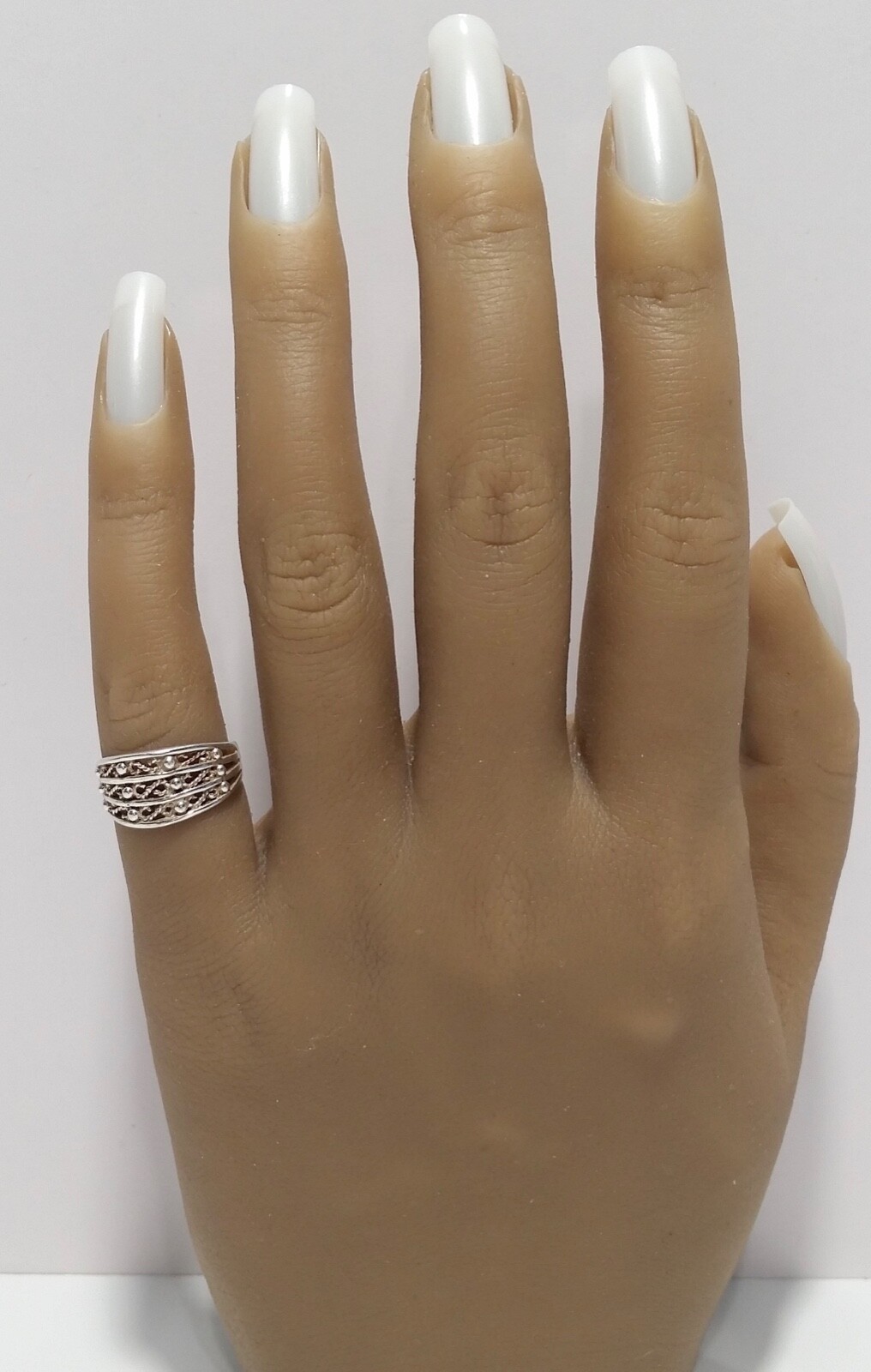Sterling Silver 925 Adjustable Beaded Accent Toe Ring