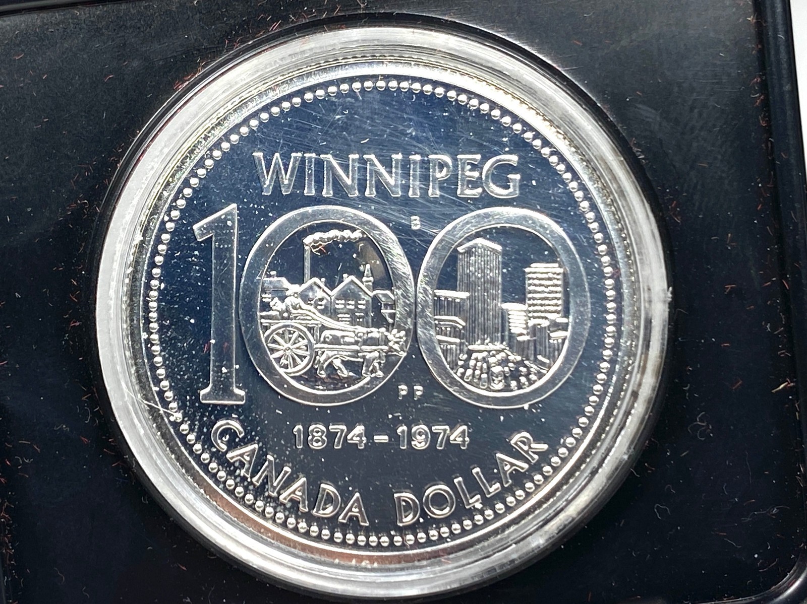 1974 Canada Winnipeg 100th Anniversary Silver Dollar Coin in OGP