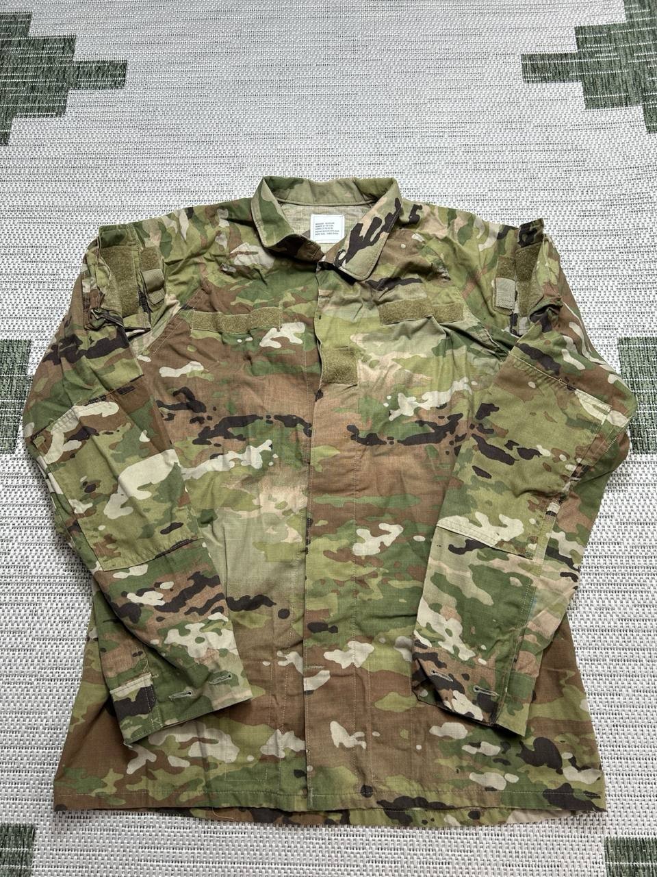 U.S. Army Combat Uniform Shirt Mens Medium Green Brown Cotton Blend *