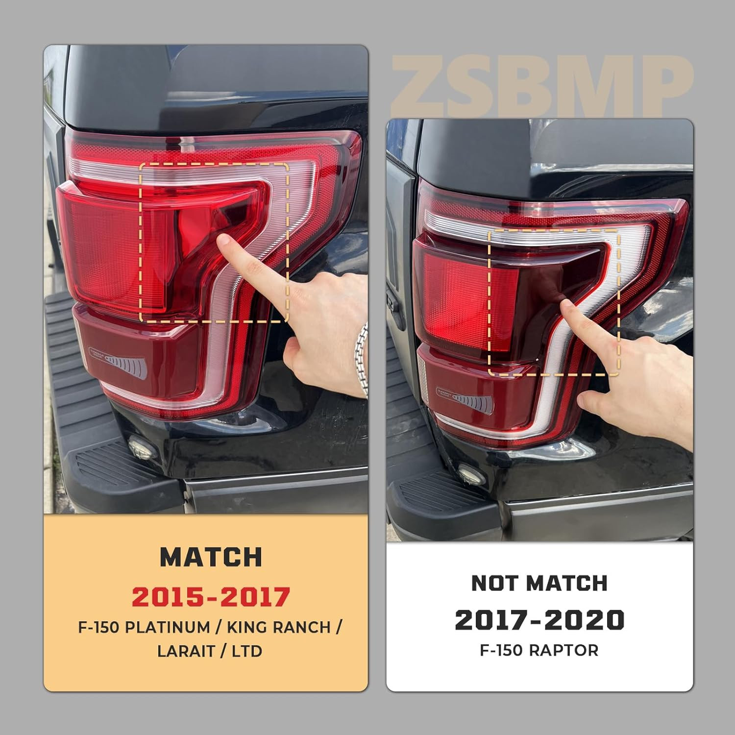 Passenger Side Taillight Brake LED w/Blind Spot for 2015 2016 2017 Ford F150