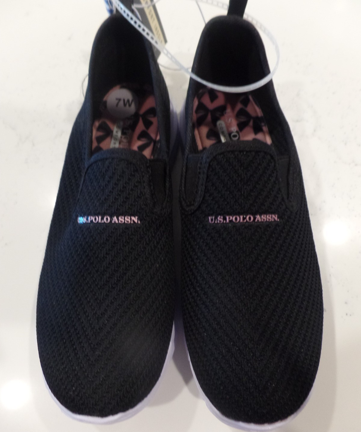 Women's Size 7w U.S. Polo Assn. Slip-on Comfort Insole Casual Shoes Black New