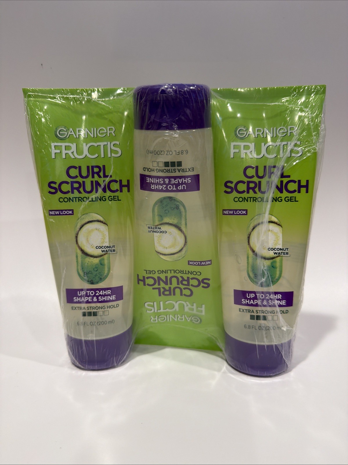 Garnier Fructis Curl Scrunch Controlling Gel 6.8 oz 3-Pack New
