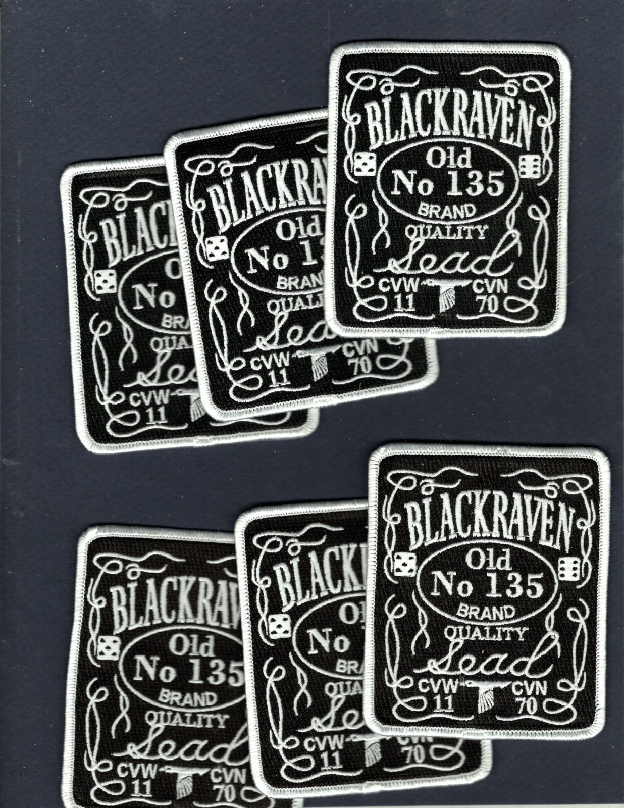 Dealer Lot VAQ-135 BLACK RAVENS Old 135 CVN-70 US NAVY Squadron Patch Set of 6