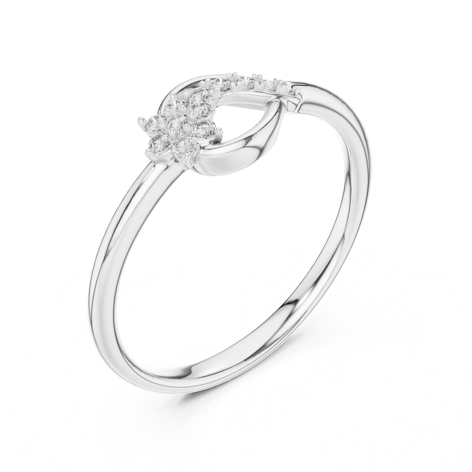 2 Gm Certified Lab Grown White Diamond Round 925 Silver Ring Gift For Her