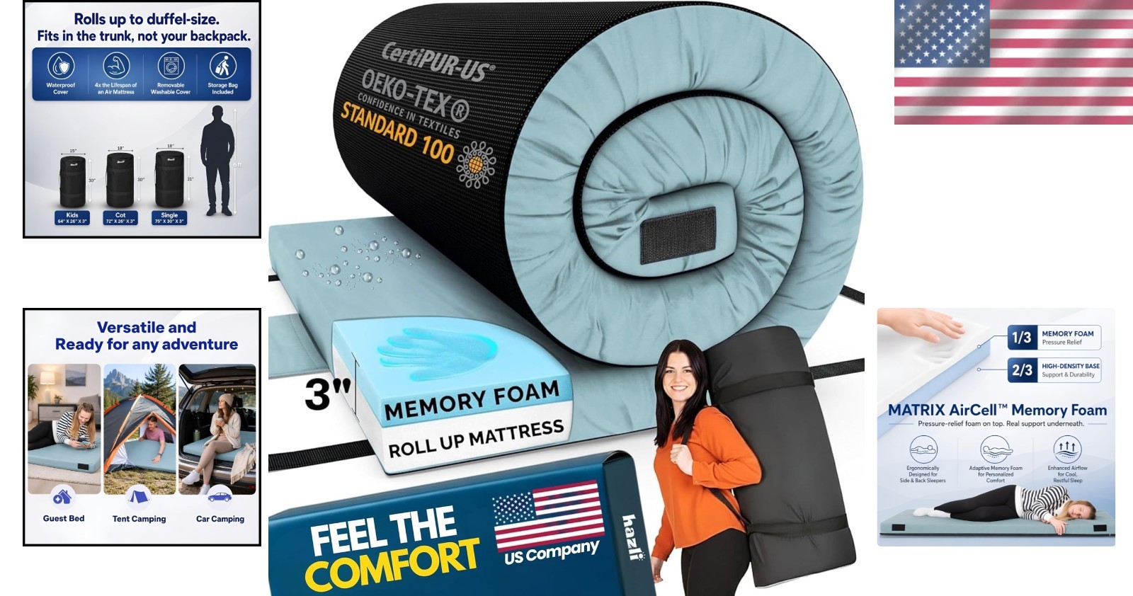 Matrix AirCell Memory Foam Camping Mattress Pad