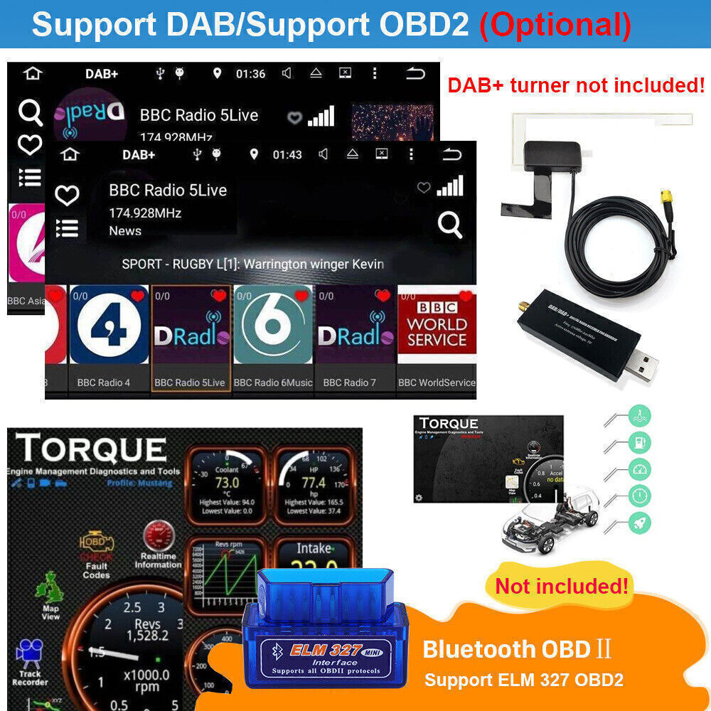 CarPlay Android 13 Car Stereo Radio GPS WiFi CAM For Toyota RAV4 2001-2008