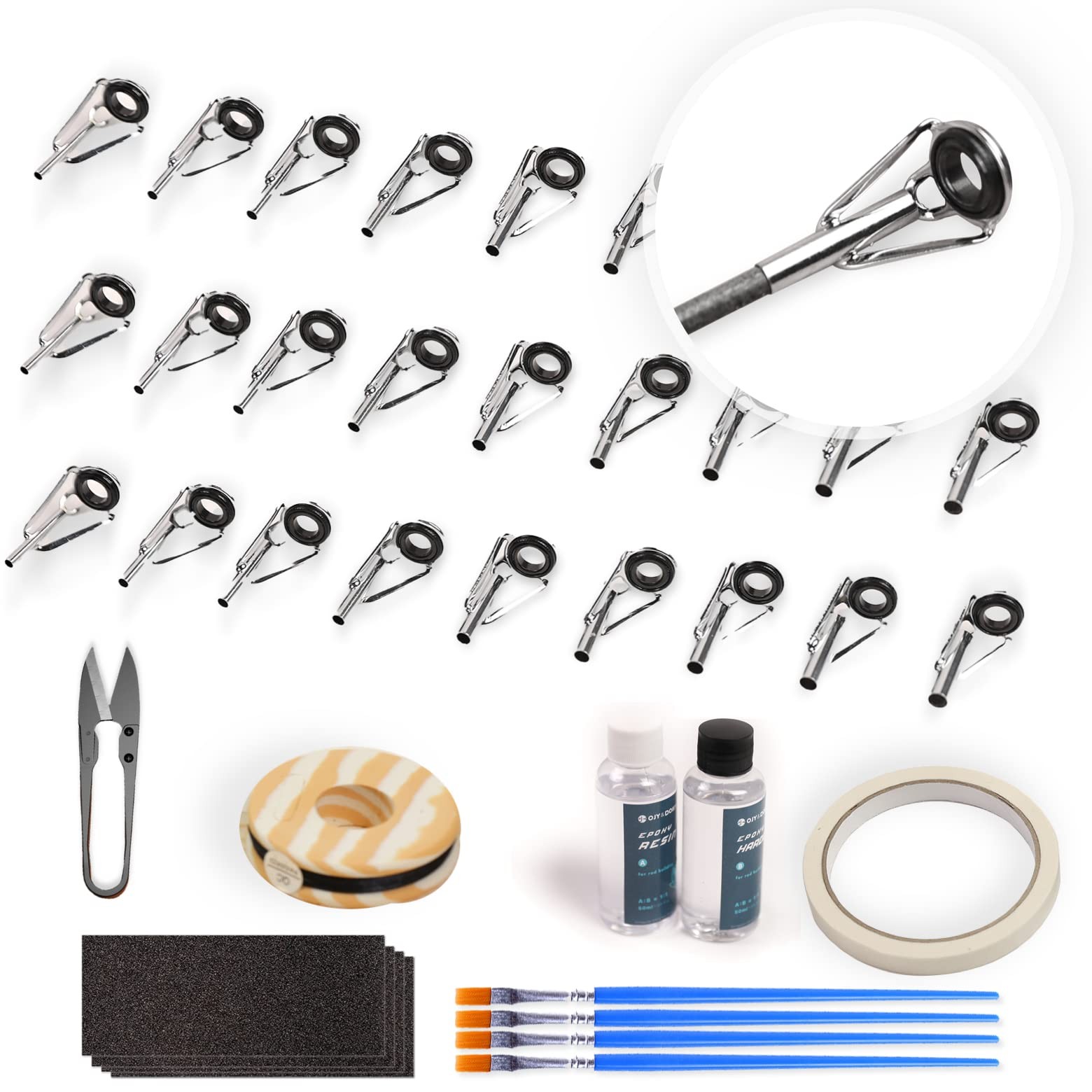 Rod Tip Repair Kit with Glue,Complete Supplies for Freshwater & Saltwater Fis...