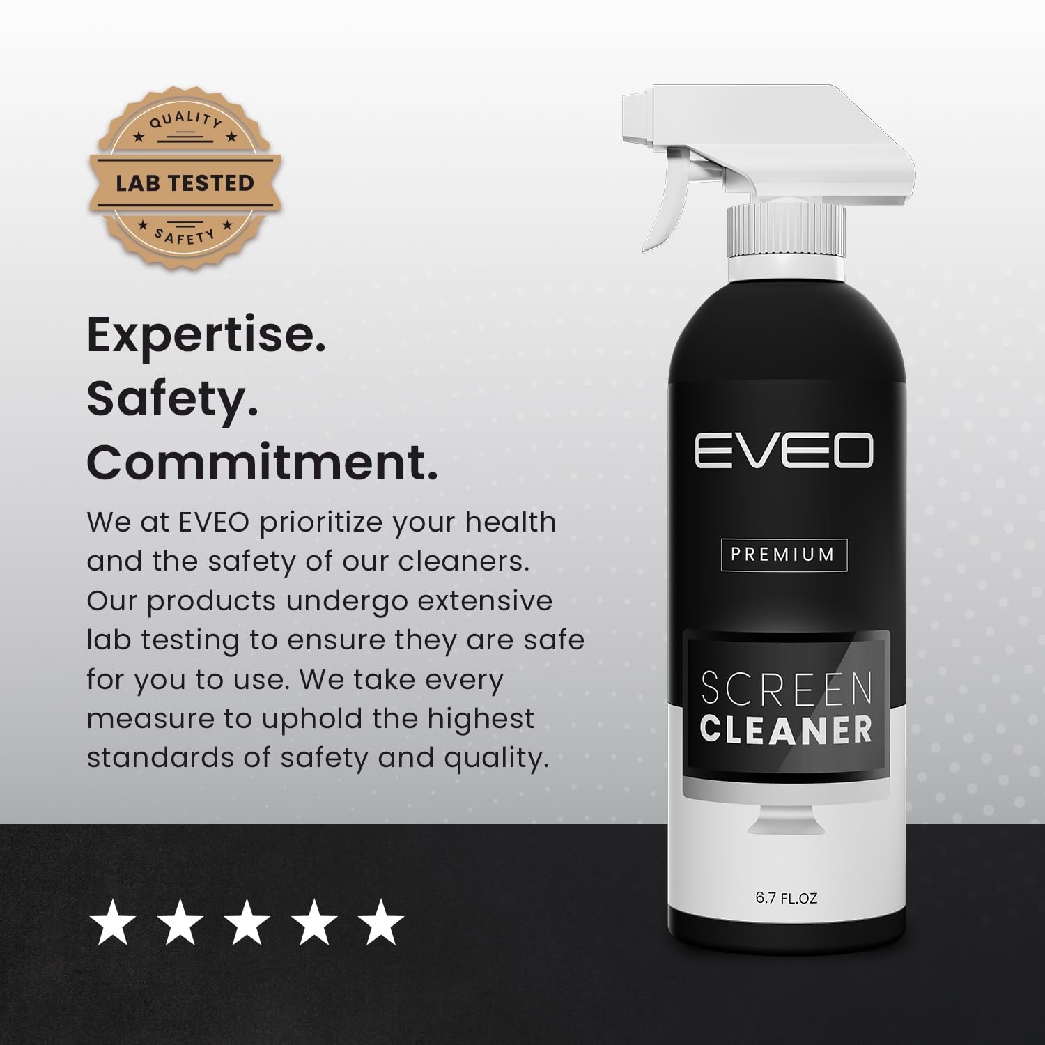 EVEO Screen Cleaner Spray - Large Screen Cleaner Bottle - TV Screen Cleaner, Com