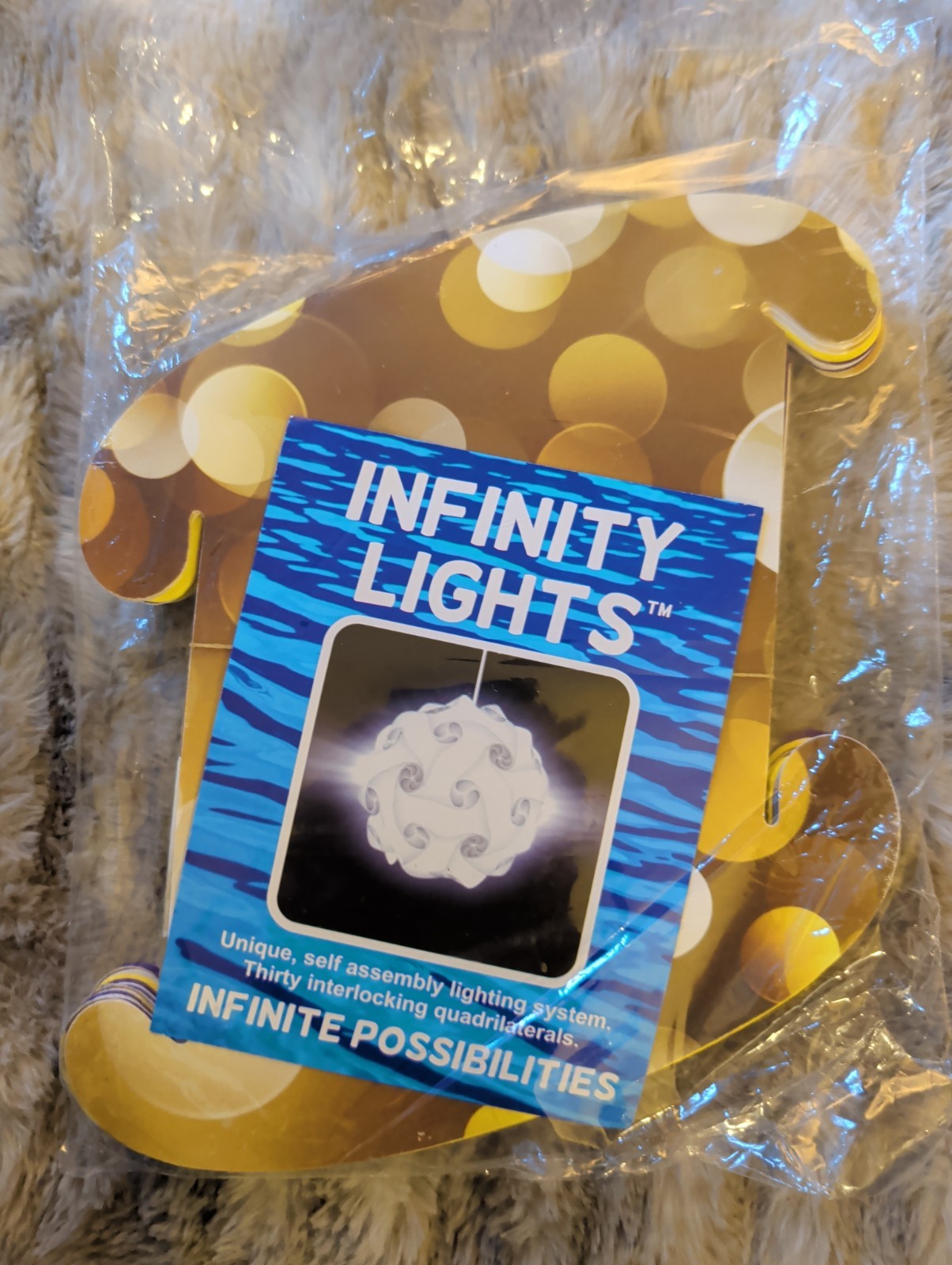 New Infinity IQ Puzzle Light Hanging Swag Lamp DIY plastic assembly w/ cord