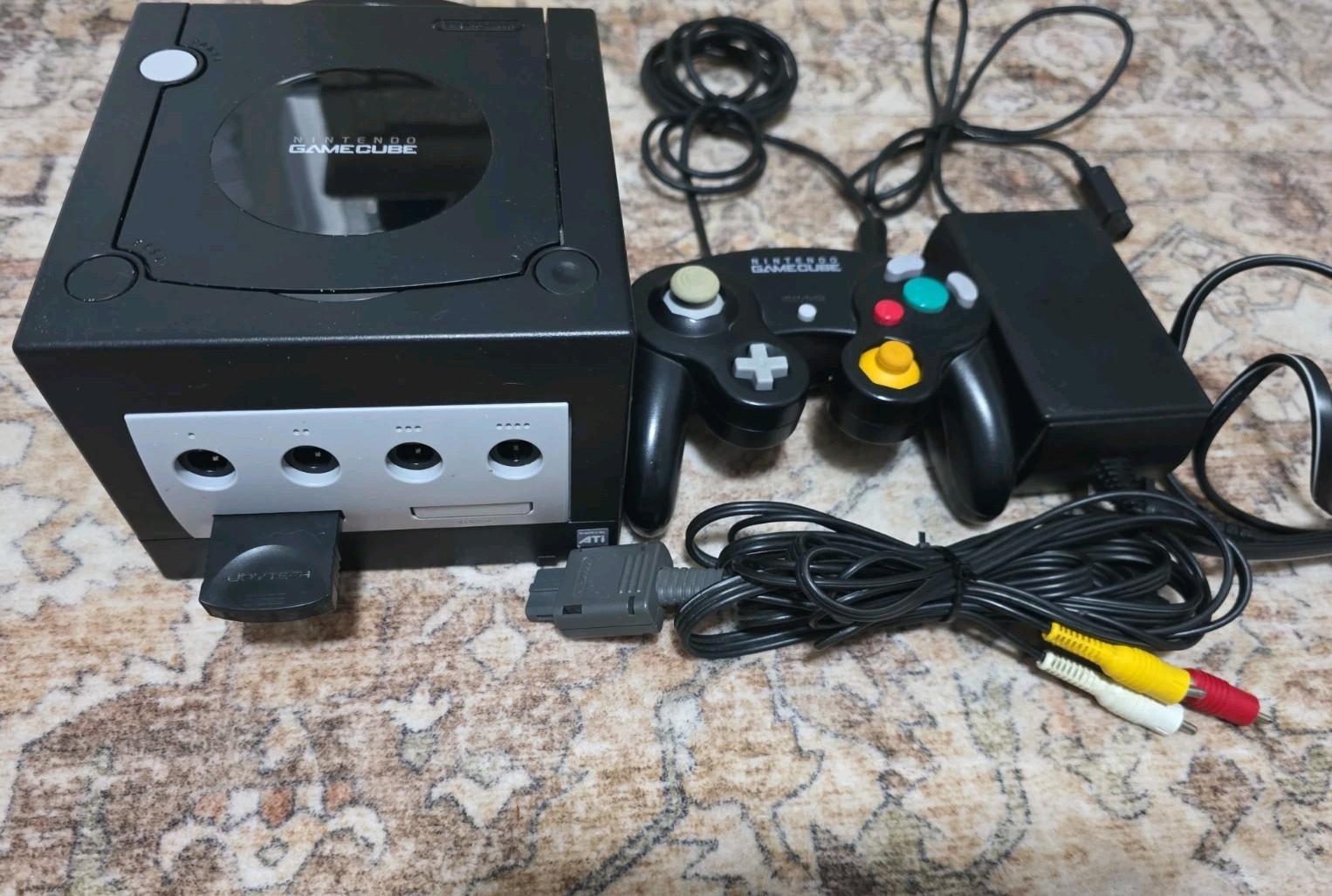 Nintendo Gamecube Black  with 1 Controller Cables and  Memory Card Tested