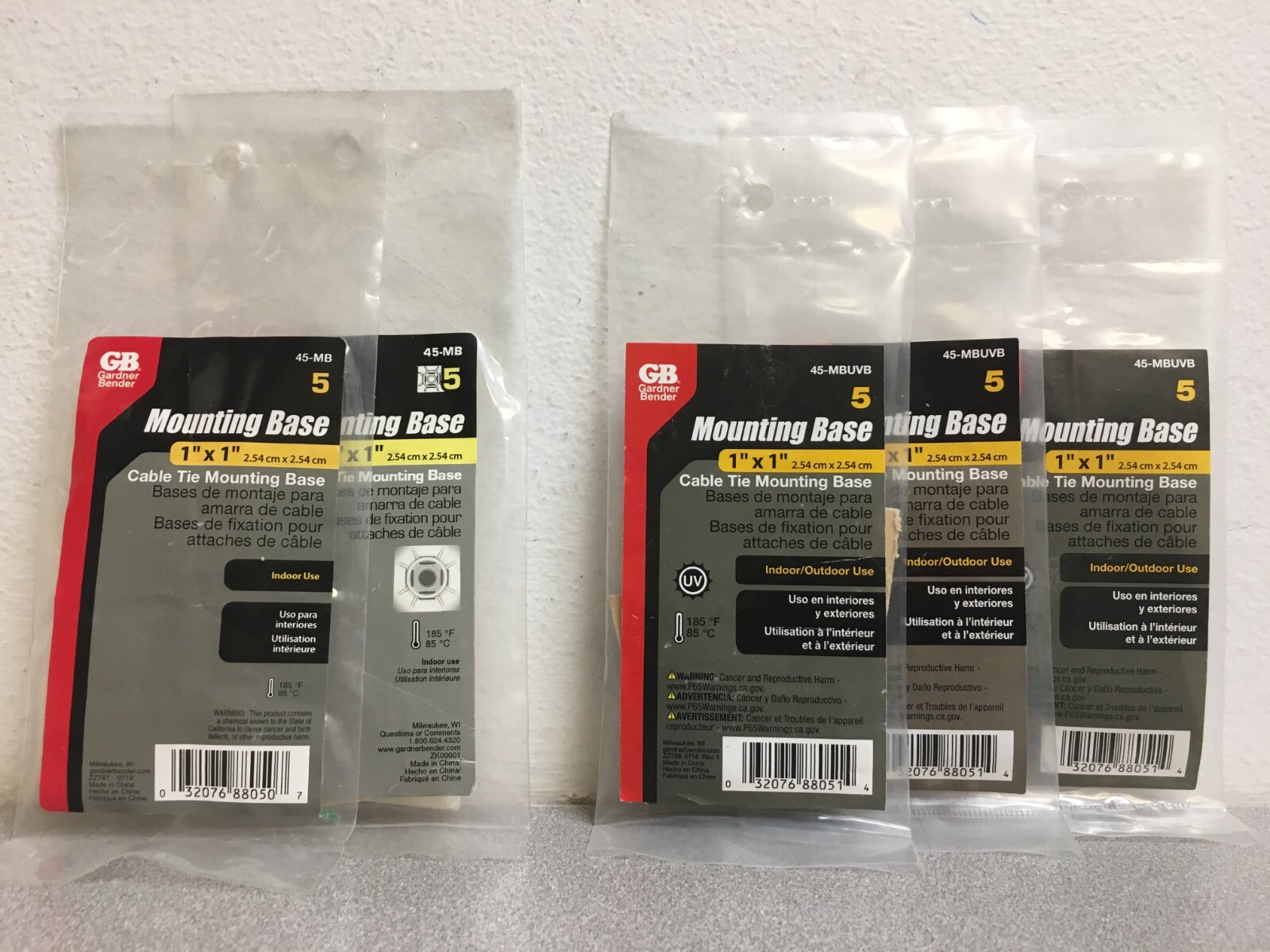 Gardner Bender 1 in. L Lot of  Black Cable Tie Mounting Base 5-5 packs