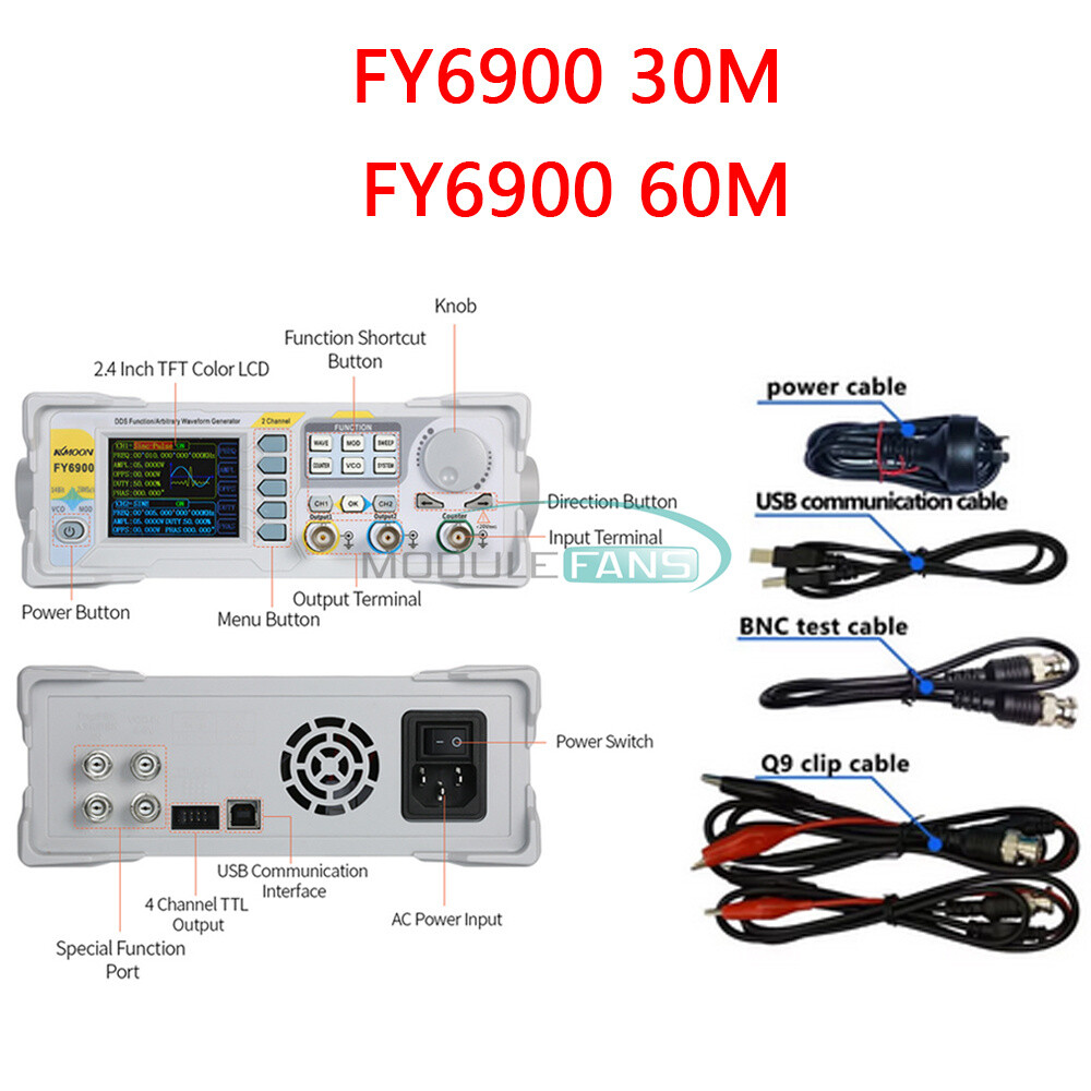 DDS Signal Function Frequency Sine Wave Generator 0.01-100MHz FY6900 30M/50M/60M