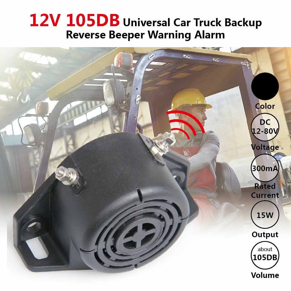 Waterproof Reversing Horn Back‑Up Alarm 105DB for Heavy Duty Vehicle Truck Van