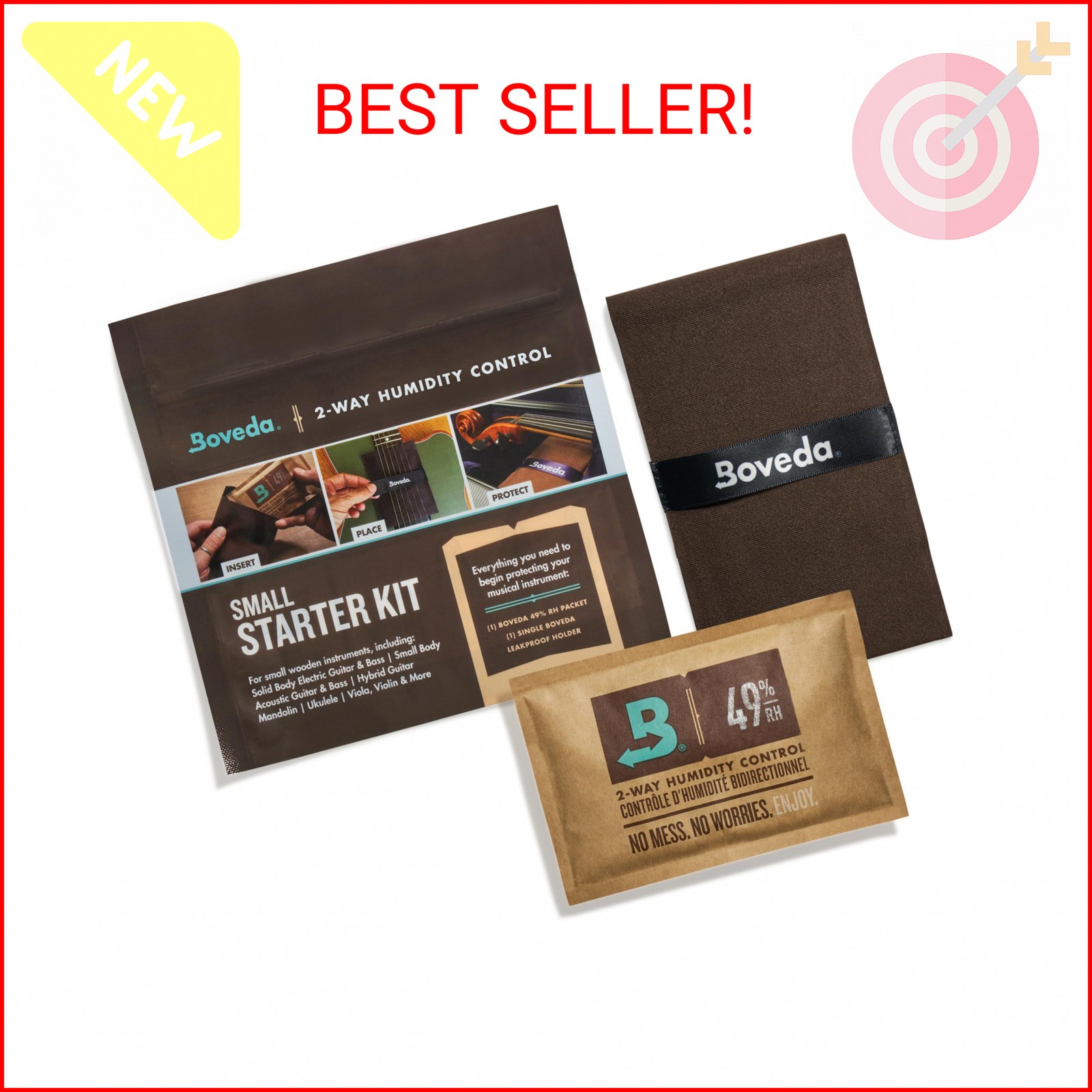 Boveda Music Small Starter Kit - (1) 49% RH Standard Boveda - Ideal Two-Way Humi