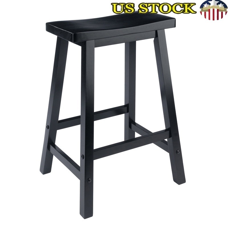 Satori Saddle Seat Counter Stool 24" Wood Bar Stool Armless Indoor Seating New
