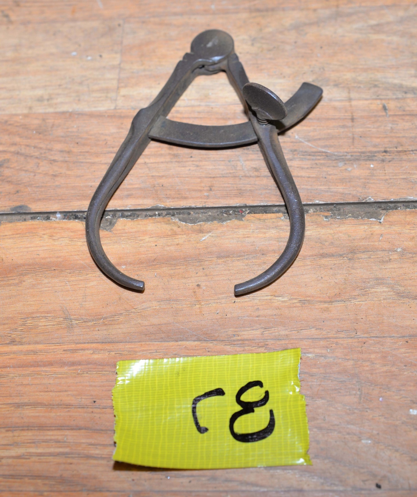 Antique blacksmith forged caliper gunsmith tool black powder ball size tester