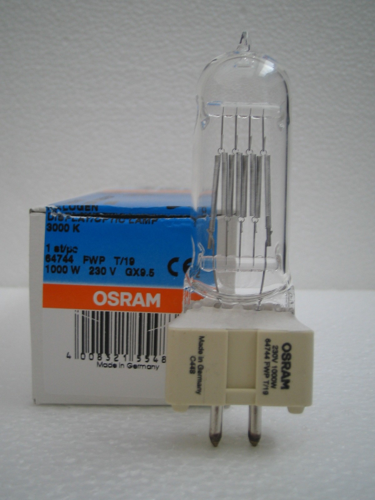 HALOGEN LAMP 1000W T/19 GX9.5 6996P 64744 HEADLIGHT BULB SHOW THEATER
