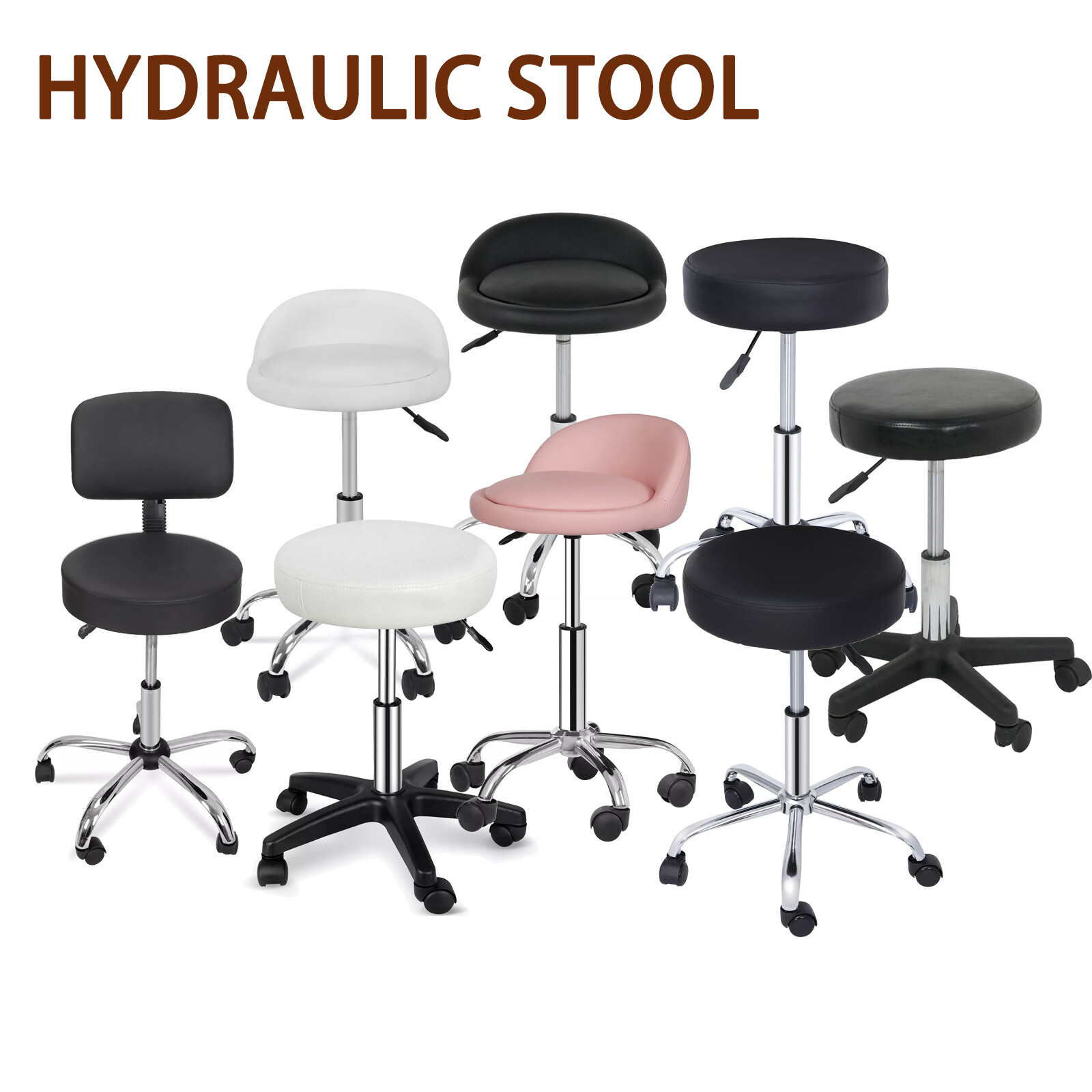 Hydraulic Salon Stool Adjustable Tattoo Massage Facial Stool Multi-Color