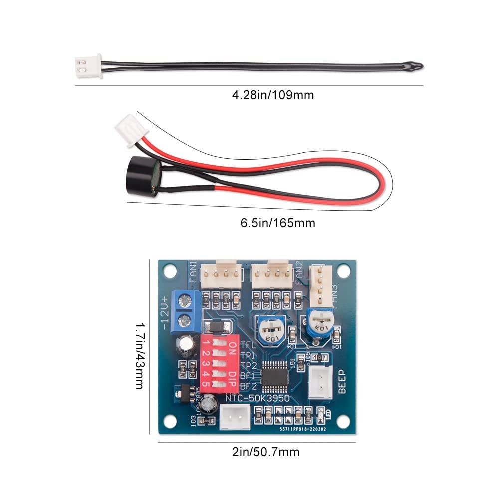Comidox 2PCS DC 12V 4 Wire PWM PC CPU Fan Temperature Control Speed blue