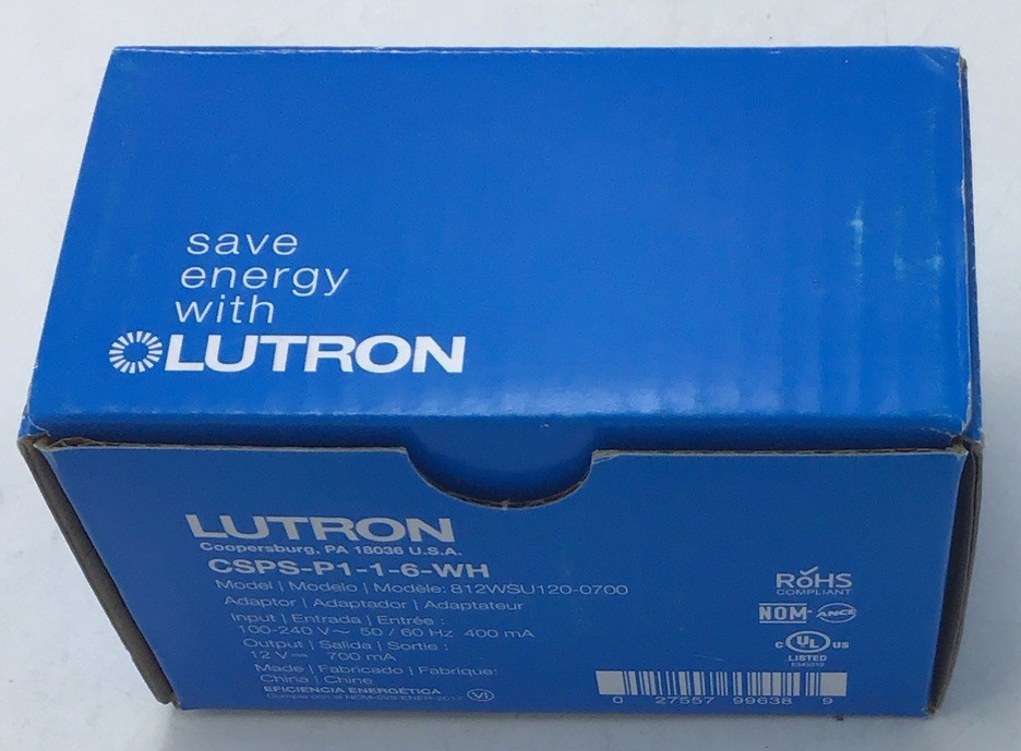 New Lutron CSPS-P1-1-6-WH 12 Volts Plug-in Power Supply Adapter  z339