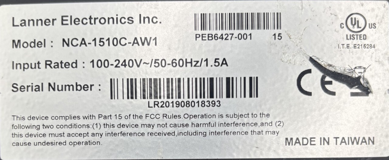 LANNER ELECTRONICS NCA-1510C-AW1 ARTIC WOLF AWN101 DESKTOP NETWORK APPLIANCE