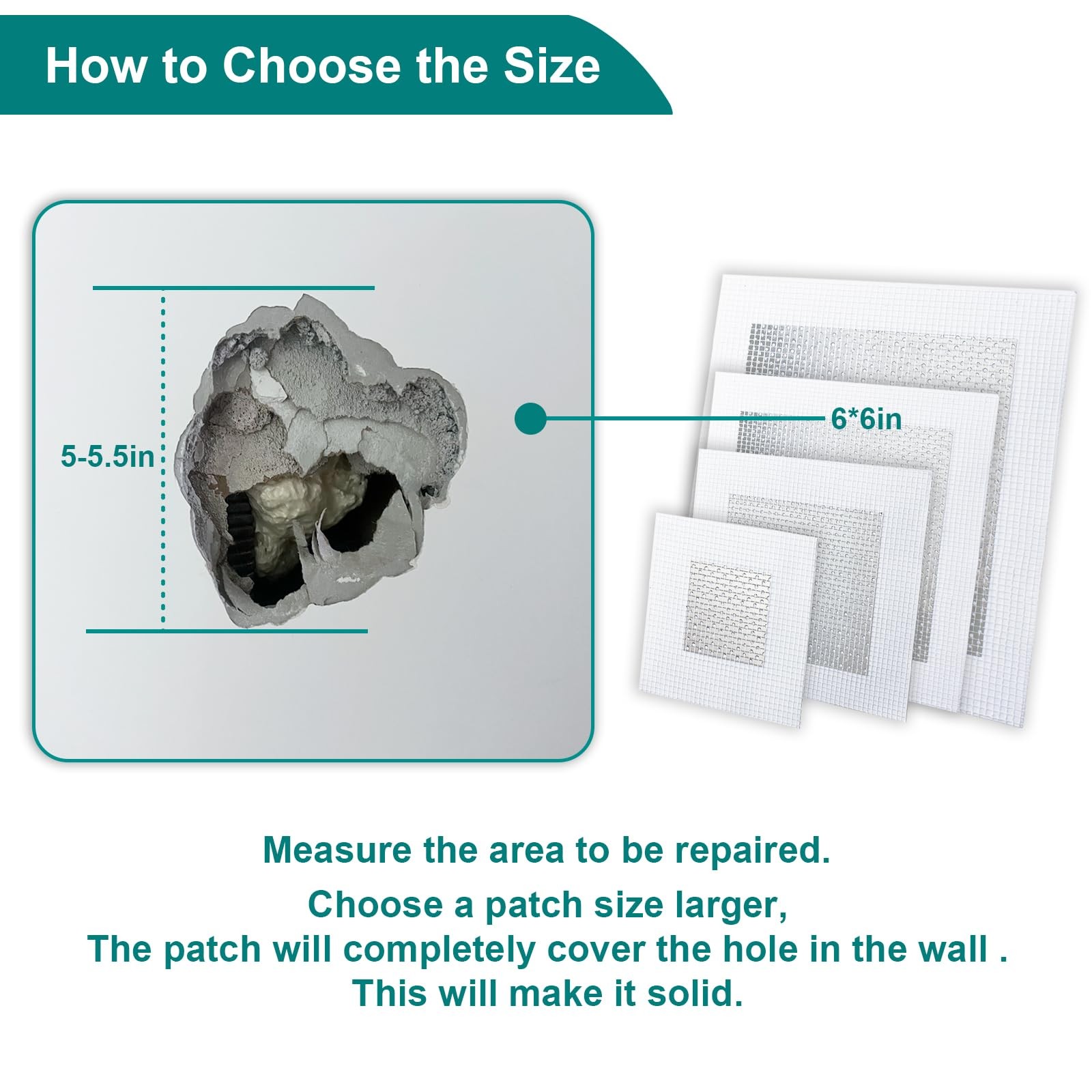 WYIRONG 19 Pack Drywall Repair Kit for Large Holes, 2/4/6/8 Inch Dry White