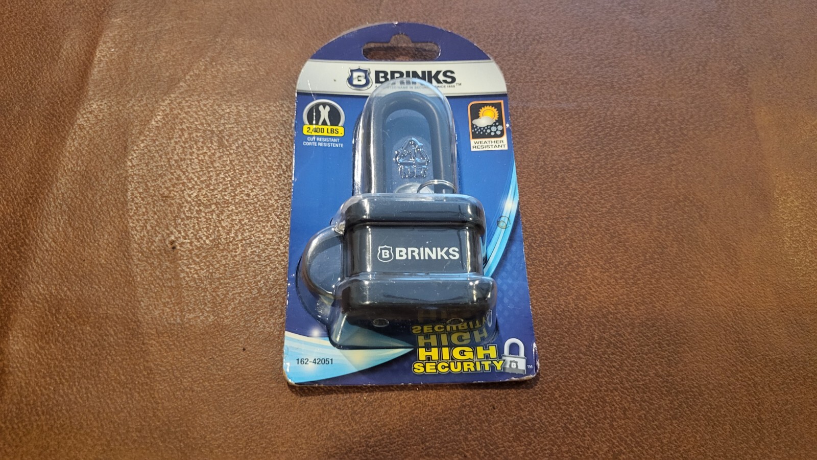 Brink's LAMINATED STEEL PADLOCK 40mm 2,400 LBS HIGH SECURITY 162-42051 NEW!!