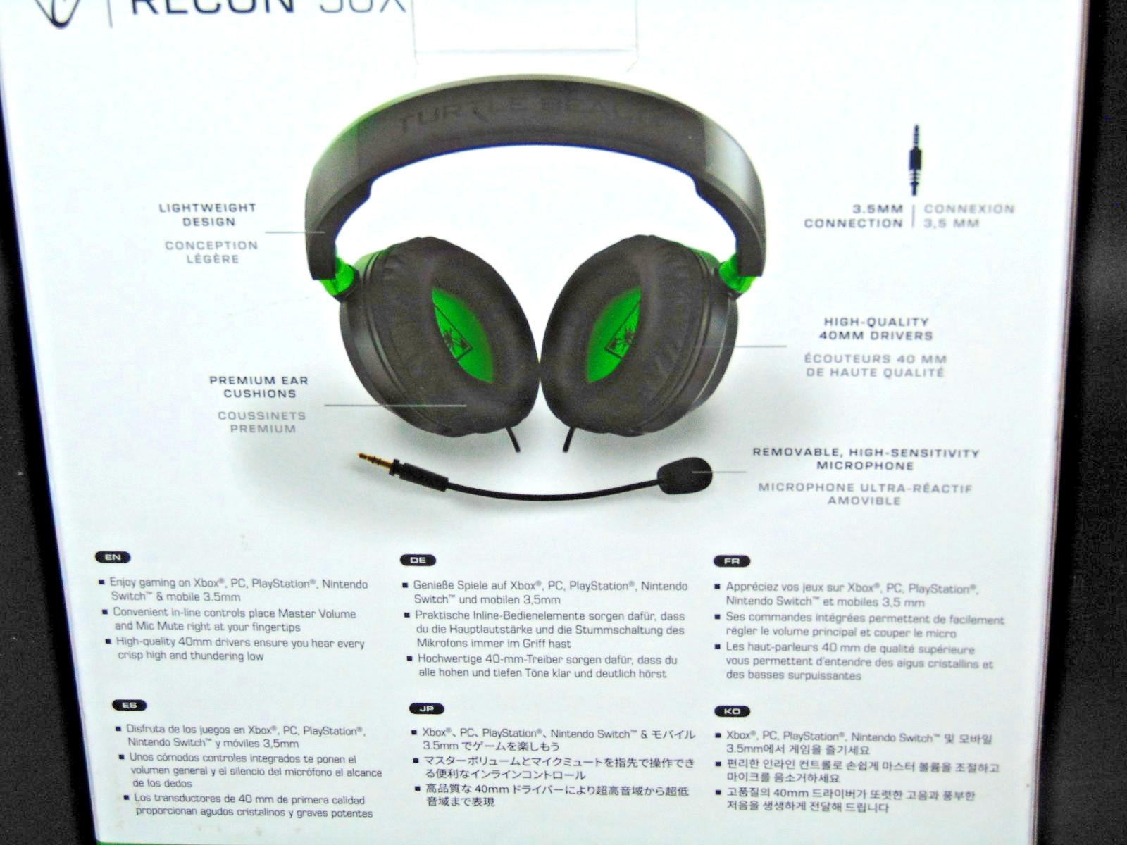 Turtle Beach Recon 50X Xbox Wired Headset Black/Green - OPEN BOX