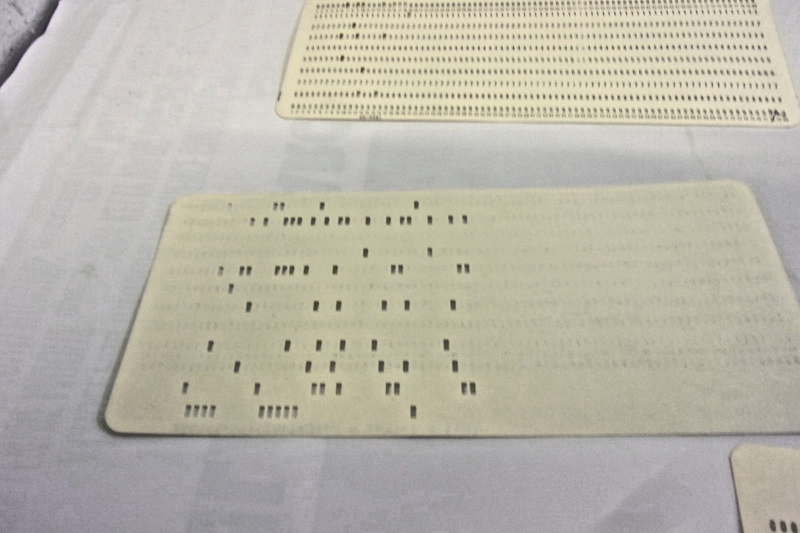 5x VINTAGE MAINFRAME COMPUTER Perforated PUNCH CARDS. IBM 80-column card format