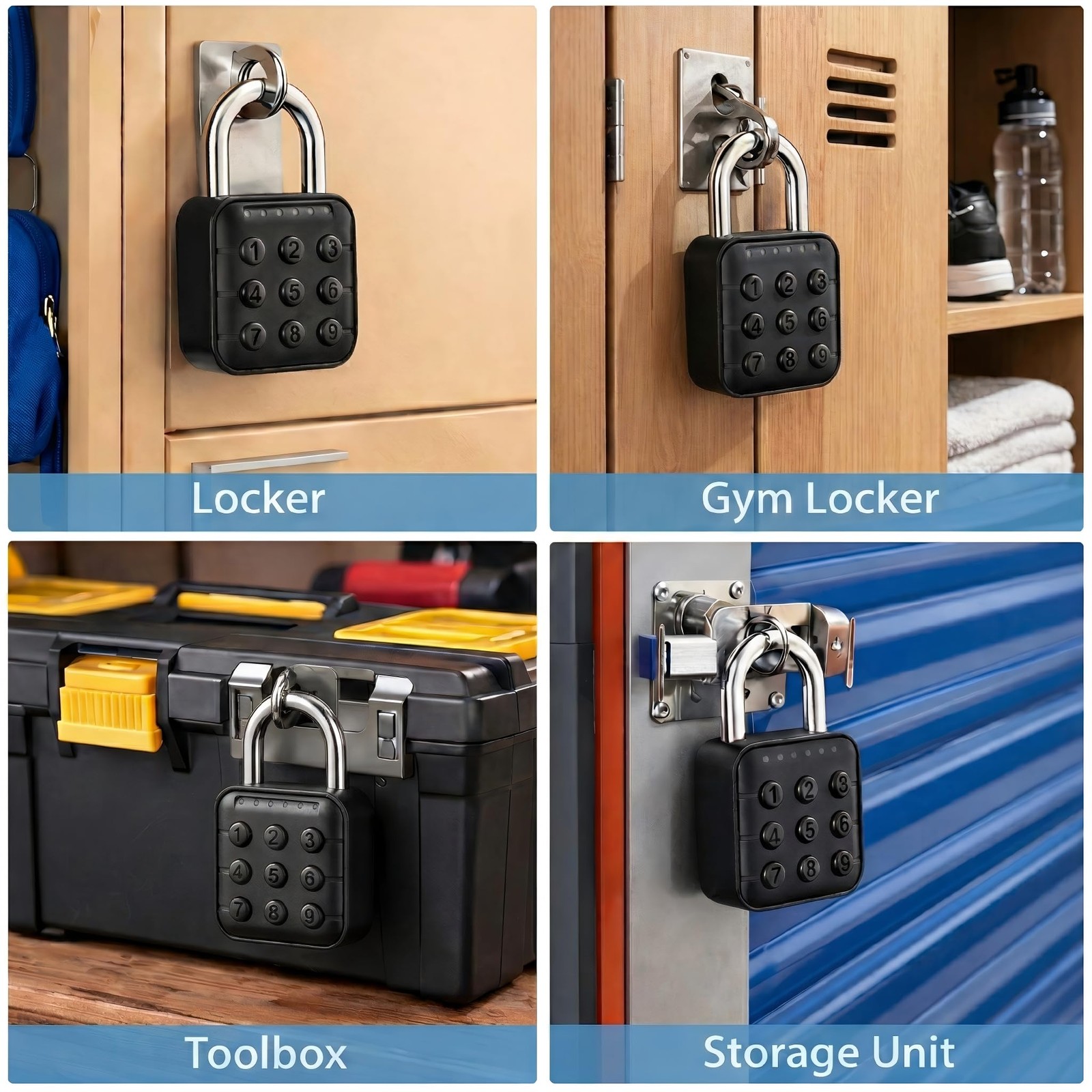 TLYITU Combination Padlock – Lock with 6-Digit 1 Pack, Black