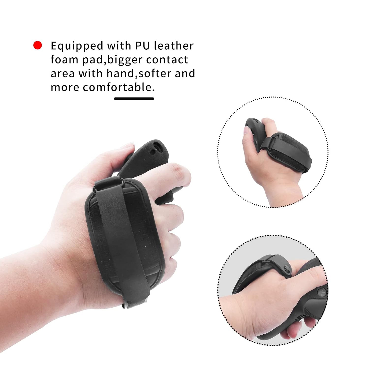 Silicone Grips for Meta Quest Pro Controllers (Black) | Come with PU Leather Cus