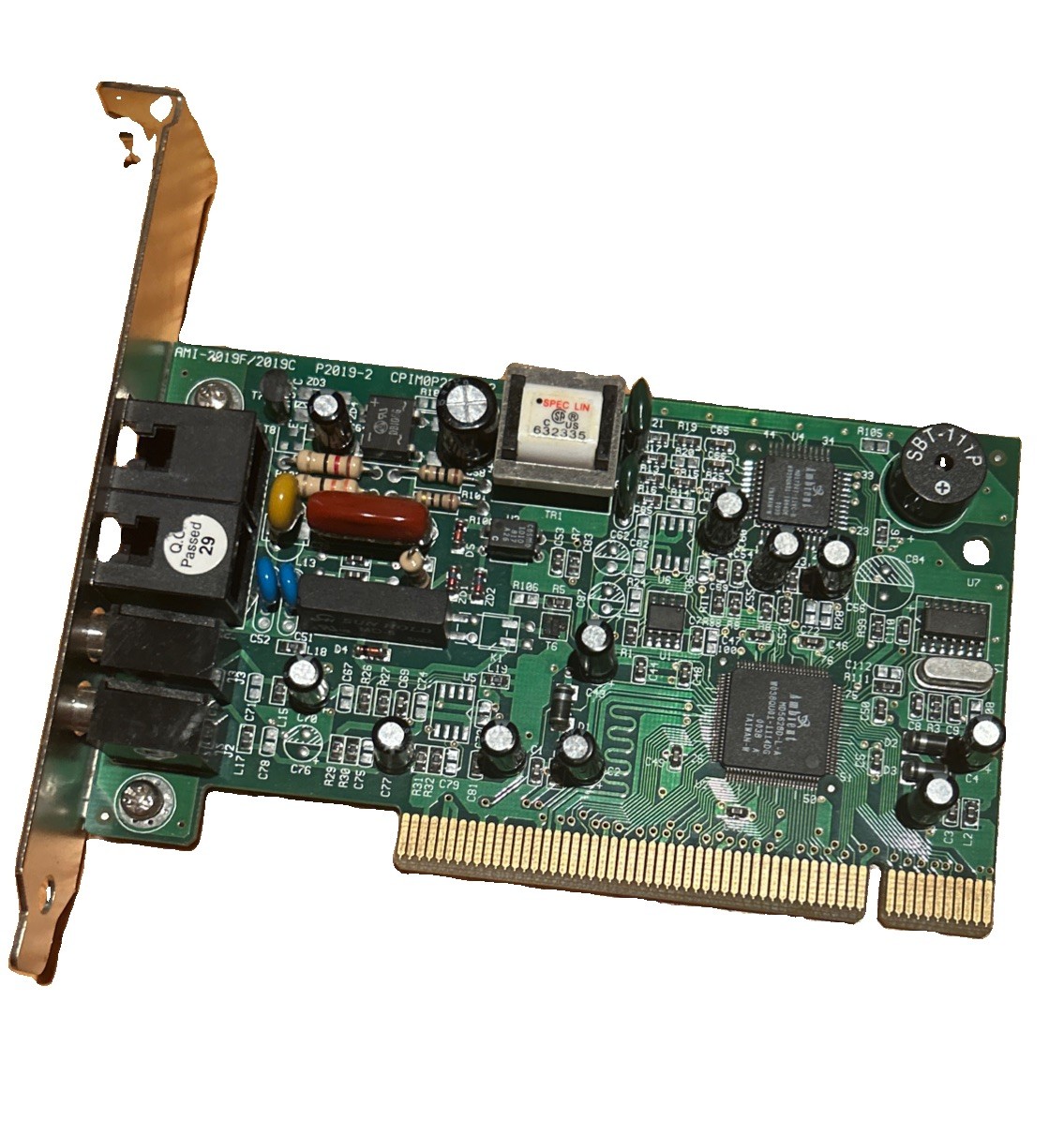 56K PCI internal dial-up data/fax/voice modem card