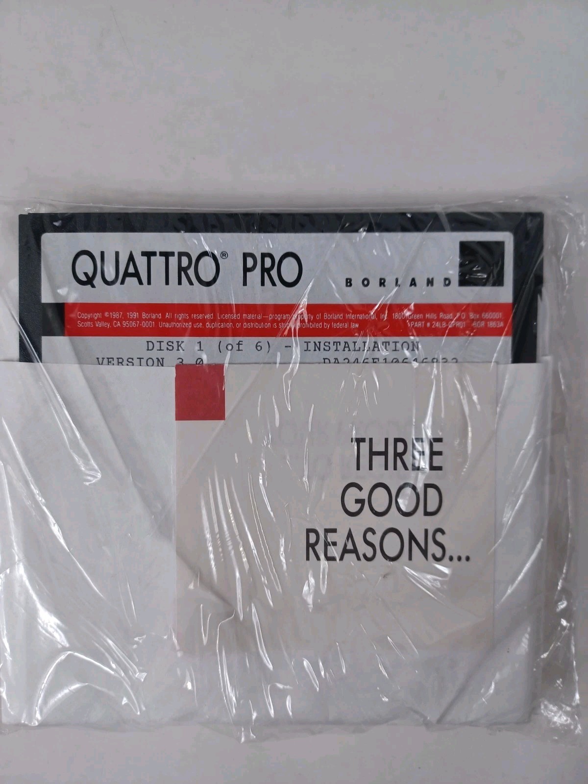QUATTRO Pro Version 3.0 MS-DOS (6) 5.25" Floppy Disks New Sealed Borland