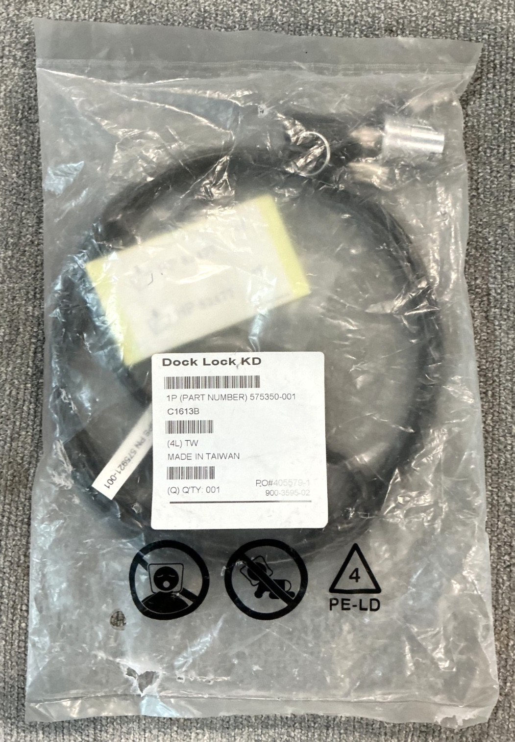 Genuine HP 575350-001 Docking Station Cable Dock Lock KD C1613B * NEW