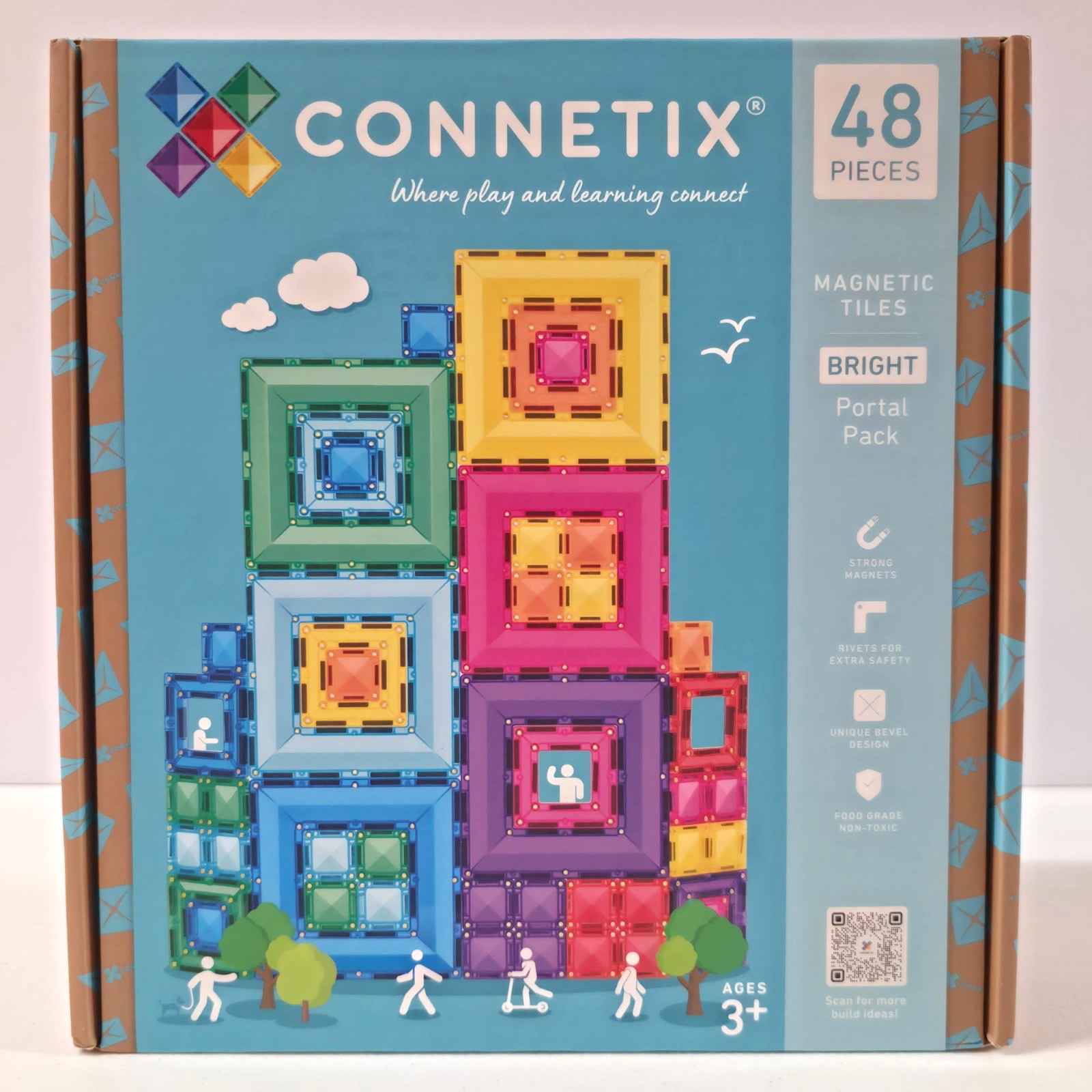 CONNETIX Magnetic Tiles Bright Portal Pack 48 Pieces