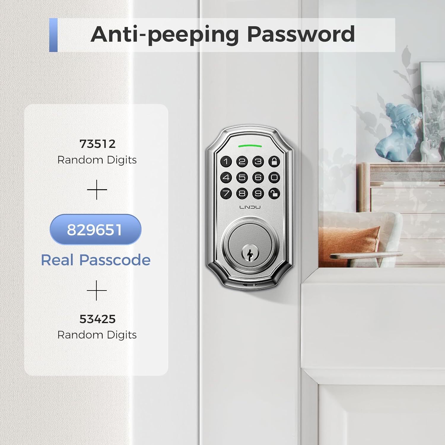 Smart Front Door Lock Set Electronic Keypad Deadbolt Keyless Entry ＆ 100 Codes