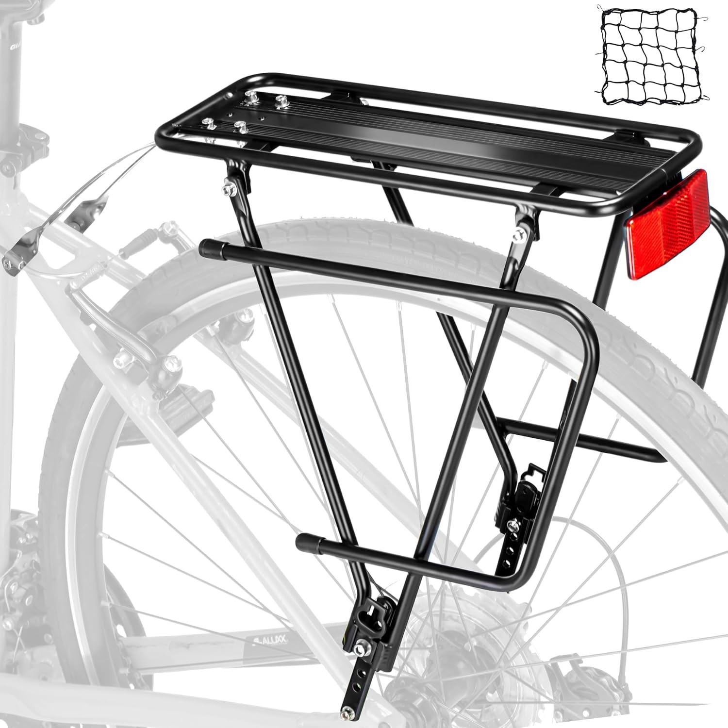Rear Bike Cargo Rack 26-29" 700c Pannier Rack w/ Net Reflector BCR04