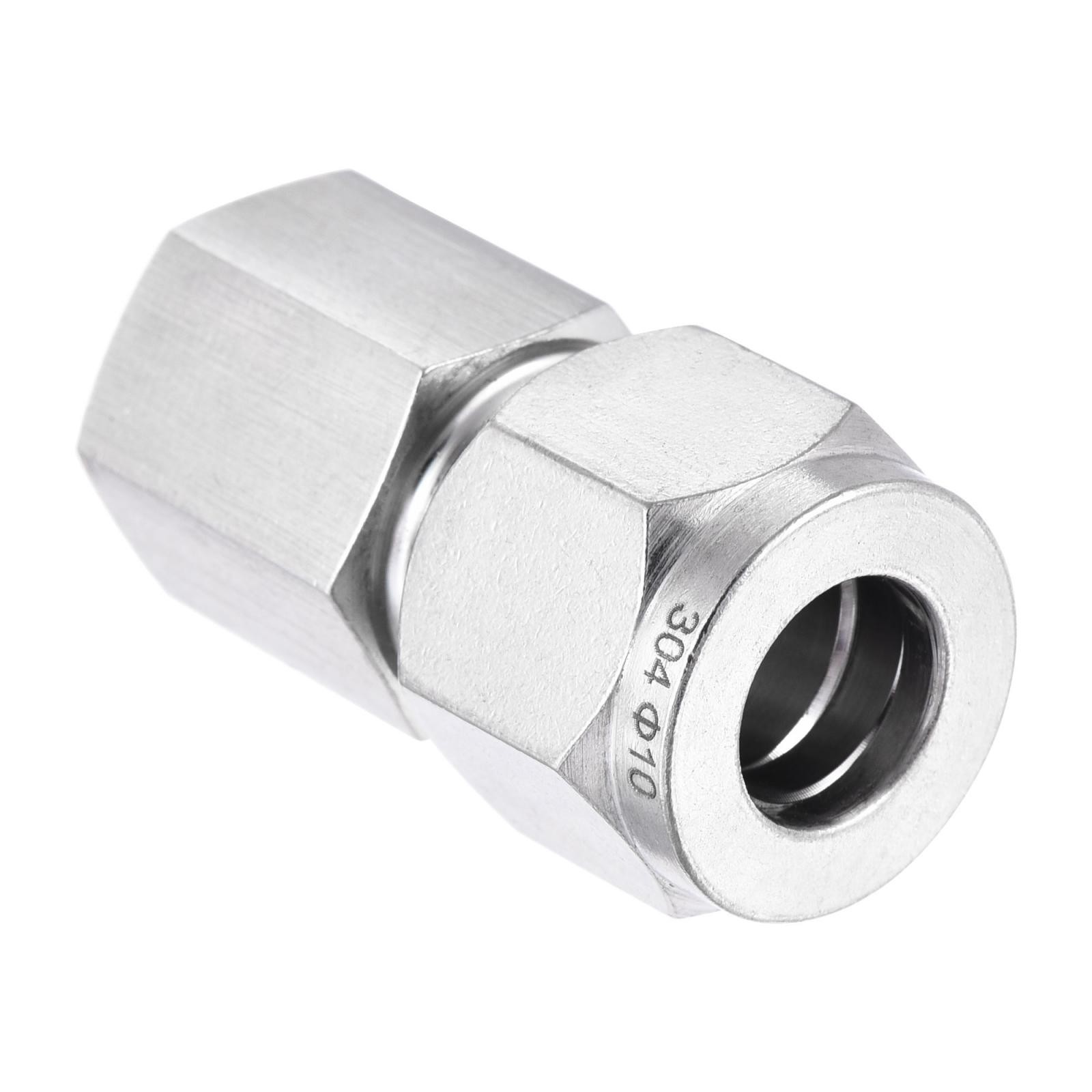 Compression Tube Fitting 1/4NPT Female Thread x 10mm Tube OD 304 Stainless Steel