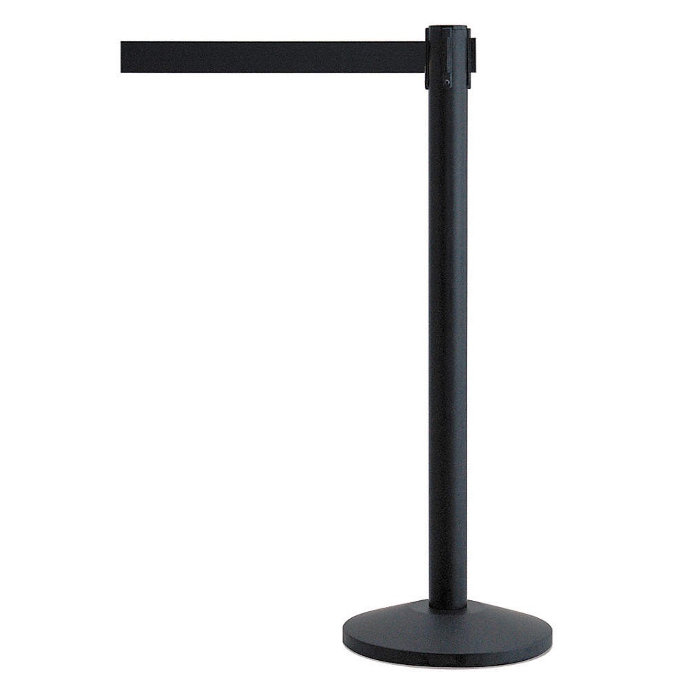 QUEUEWAY QWAYPOST-33-B9 Barrier Post with Belt,Metal,7-1/2 ft. L 31MH97