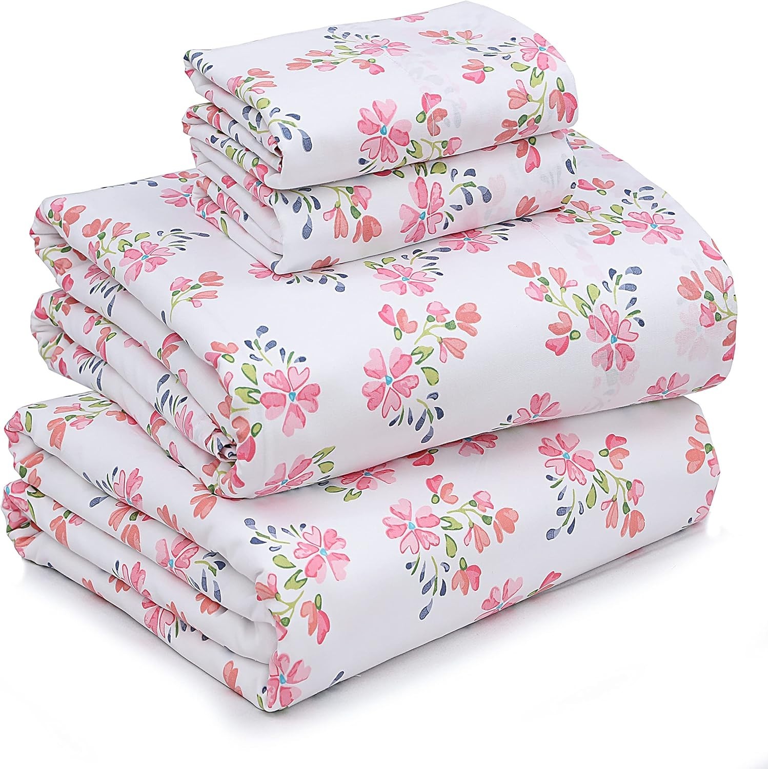 Bloomex 100% Cotton Queen Sheet Set – 4 Pieces, Soft Percale, 16" Deep Pocket