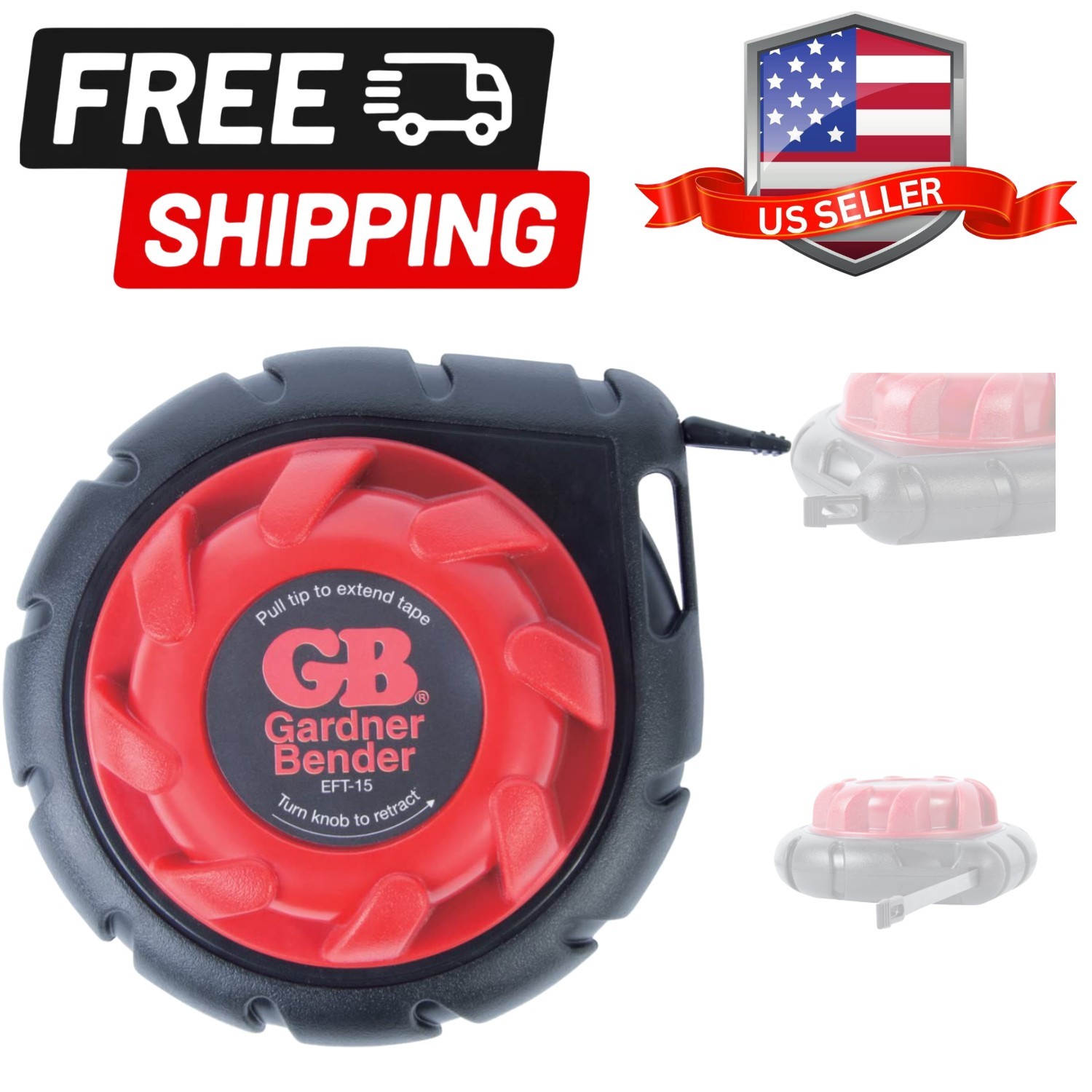 Mini Cable Snake, 15 Ft Steel Fish Tape, Electrical Wire Fishing Tape, Red & ...
