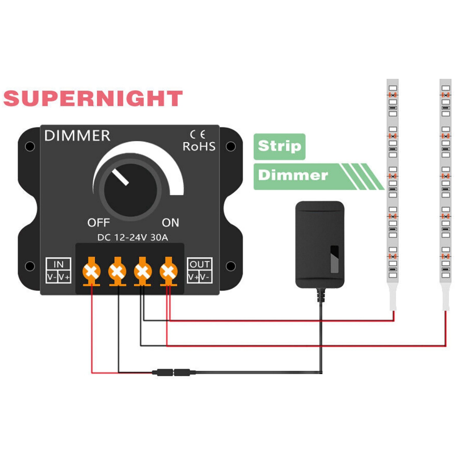 1 Pc Dimming Controller Knob ON/Off Switch Accessories For LED Light Strip