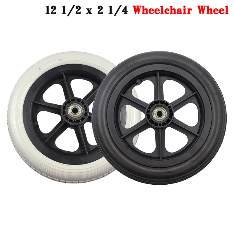 2X 12 1/2x2 1/4 12'' Manual Wheelchair Accessories Rear Wheel 12 Inch PU Tire